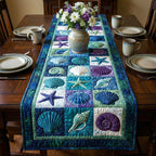 Shell Blocks in Green and Blue Table Runner