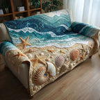 Seashells on the Sandy Shoreline Sofa Cover