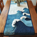 Curling Blue Wave Table Runner
