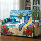 Surfboards on the Hibiscus Shore Sofa Cover