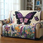 Purple Butterfly Over Wildflowers Sofa Cover