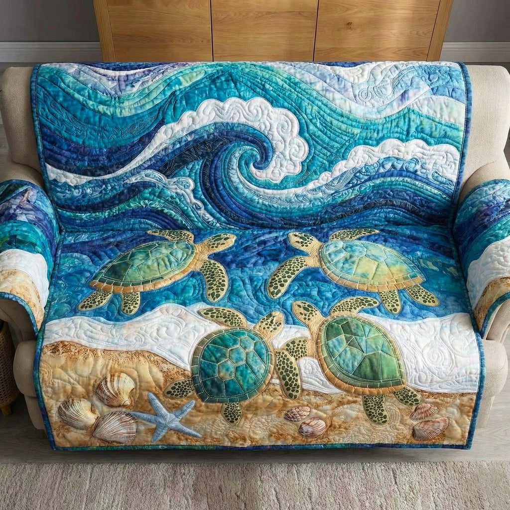 Sea Turtles Above the Sandy Seabed Sofa Cover