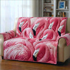 Flock of Pink Flamingos Close Up Sofa Cover