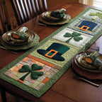 Leprechaun Hat and Shamrock Blocks Table Runner