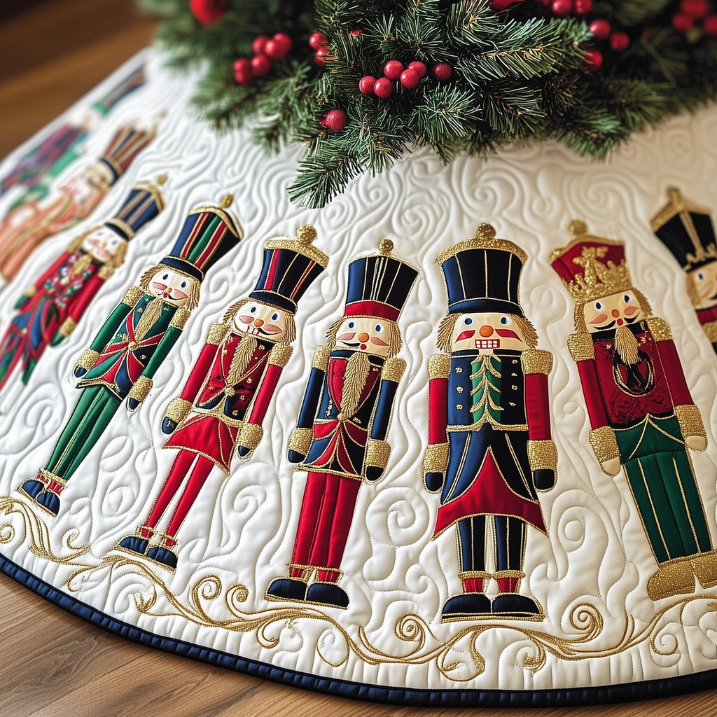 Nutcracker March on Ivory Christmas Tree Skirt