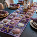 Shell Blocks in Lilac and Mauve Table Runner