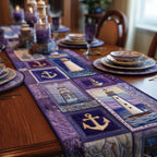 Lighthouse and Anchor on Purple Table Runner