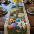 Cross Among Tulips and Lilies Table Runner