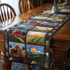 Farm Blocks with Tractor and Barn Table Runner