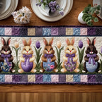 Bunnies with Ribbons and Tulips Table Runner