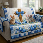 Cross with Bunnies and Easter Eggs Sofa Cover