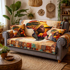 Woman Profile with Africa Map Sofa Cover
