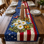 Daisy Bouquet on the Flag Table Runner