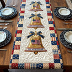 Liberty Bell with American Flag Table Runner