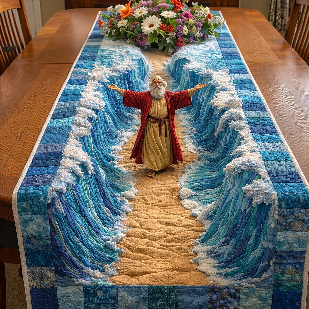 Robed Figure Parting the Waters Table Runner