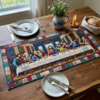 Last Supper with Patchwork Border Table Runner