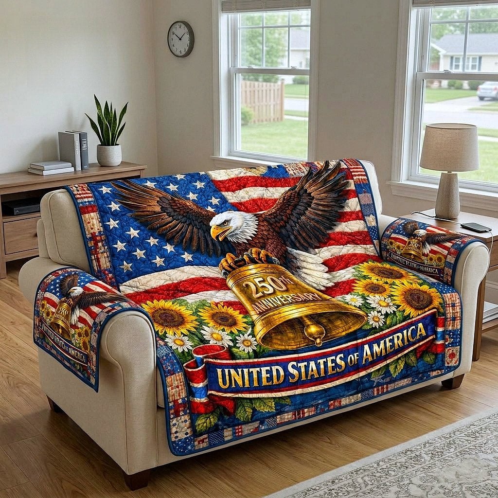 United States of America Eagle and Bell Sofa Cover