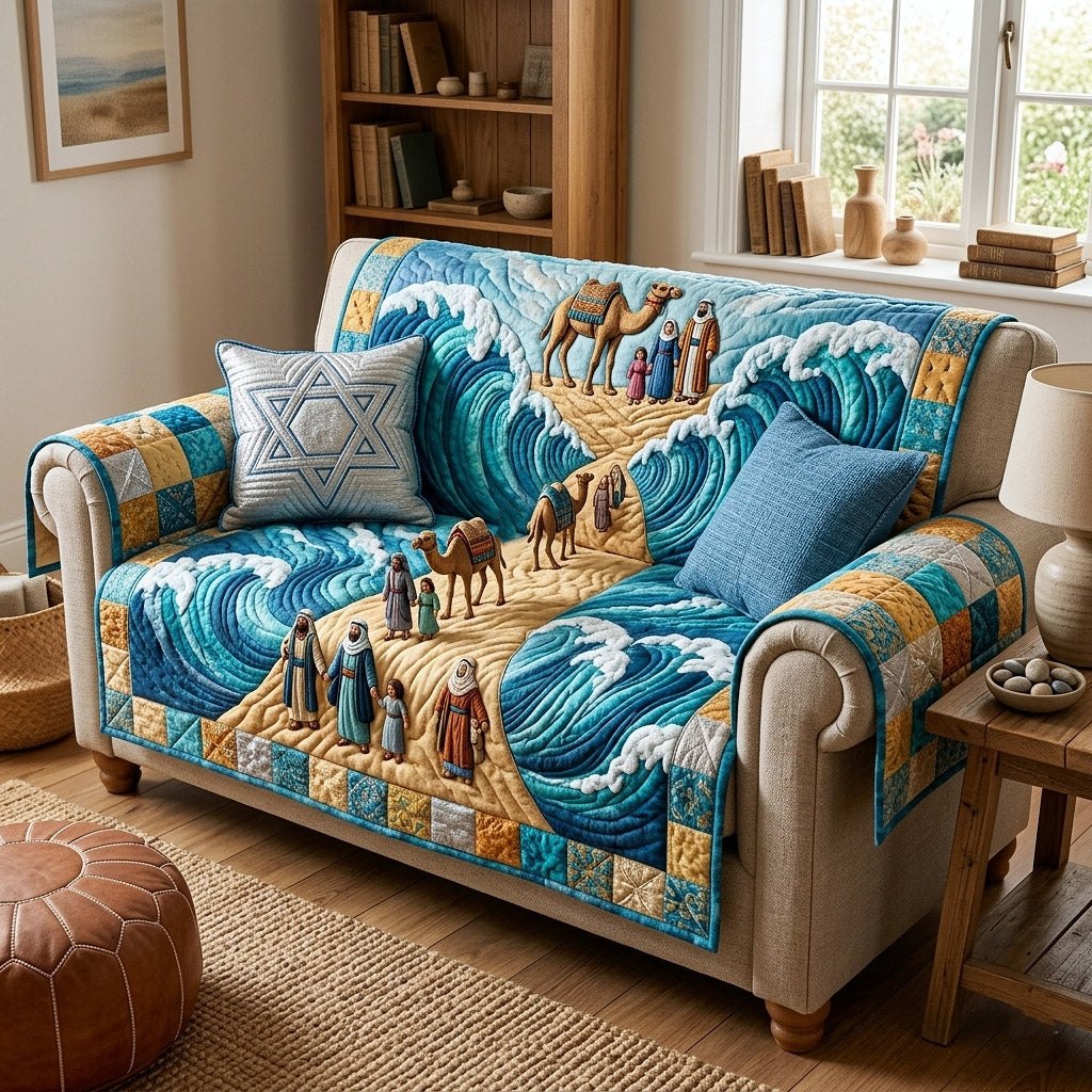 Journey Across the Parted Sea Sofa Cover