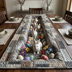 Rabbits in Grey Stone Garden Nook Table Runner
