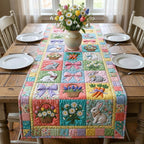 Bunny and Bow Patchwork Squares Table Runner