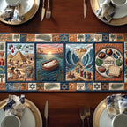 Passover Story Blocks with Pyramids Table Runner