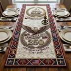 America 250 Semiquincentennial Bell Medallion Table Runner
