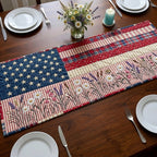 Faded Stars and Stripes Panel Table Runner