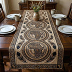 Africa and Buffalo on Beige Mosaic Table Runner