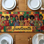 Juneteenth on Red Patchwork Table Runner