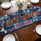 Juneteenth on Blue Patchwork Table Runner