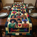 Juneteenth on Navy Blocks Table Runner