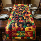 Juneteenth on Red and Green Blocks Table Runner