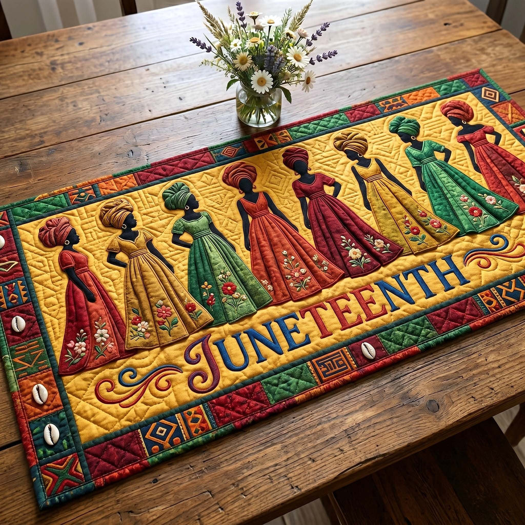 Juneteenth with Women in Gowns Table Runner