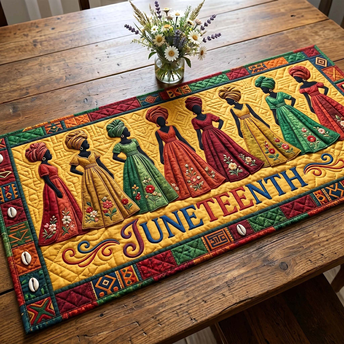 Juneteenth with Women in Gowns Table Runner