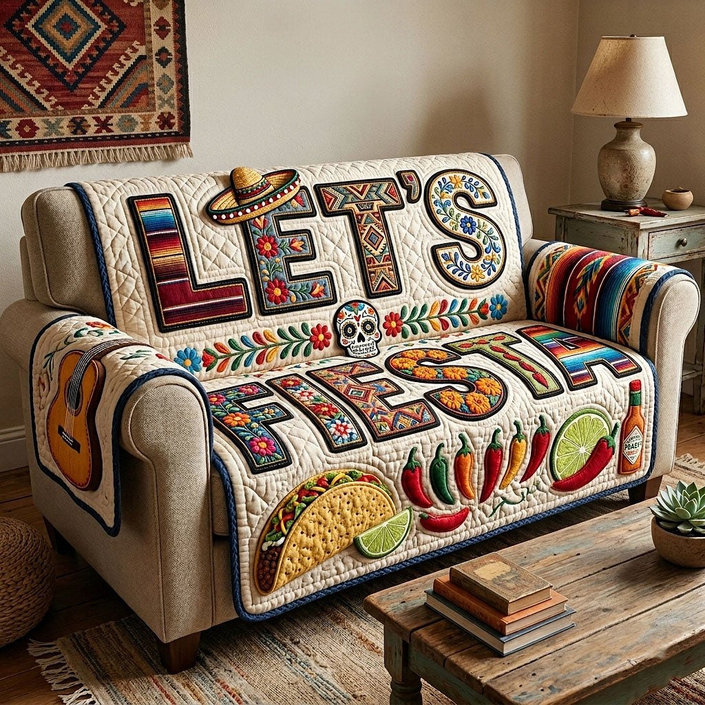 Lets Fiesta with Tacos and Peppers Sofa Cover