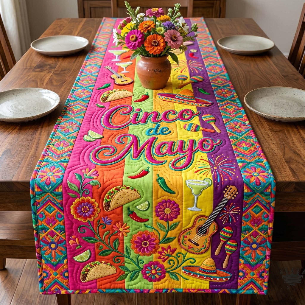 Cinco de Mayo on Bright Stripes Table Runner