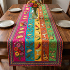 Tacos and Cocktails on Stripes Table Runner