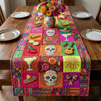 Sugar Skull Blocks with Margaritas Table Runner
