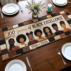 Black Excellence Century on Cream Table Runner