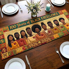 Black Excellence with Kente Border Table Runner