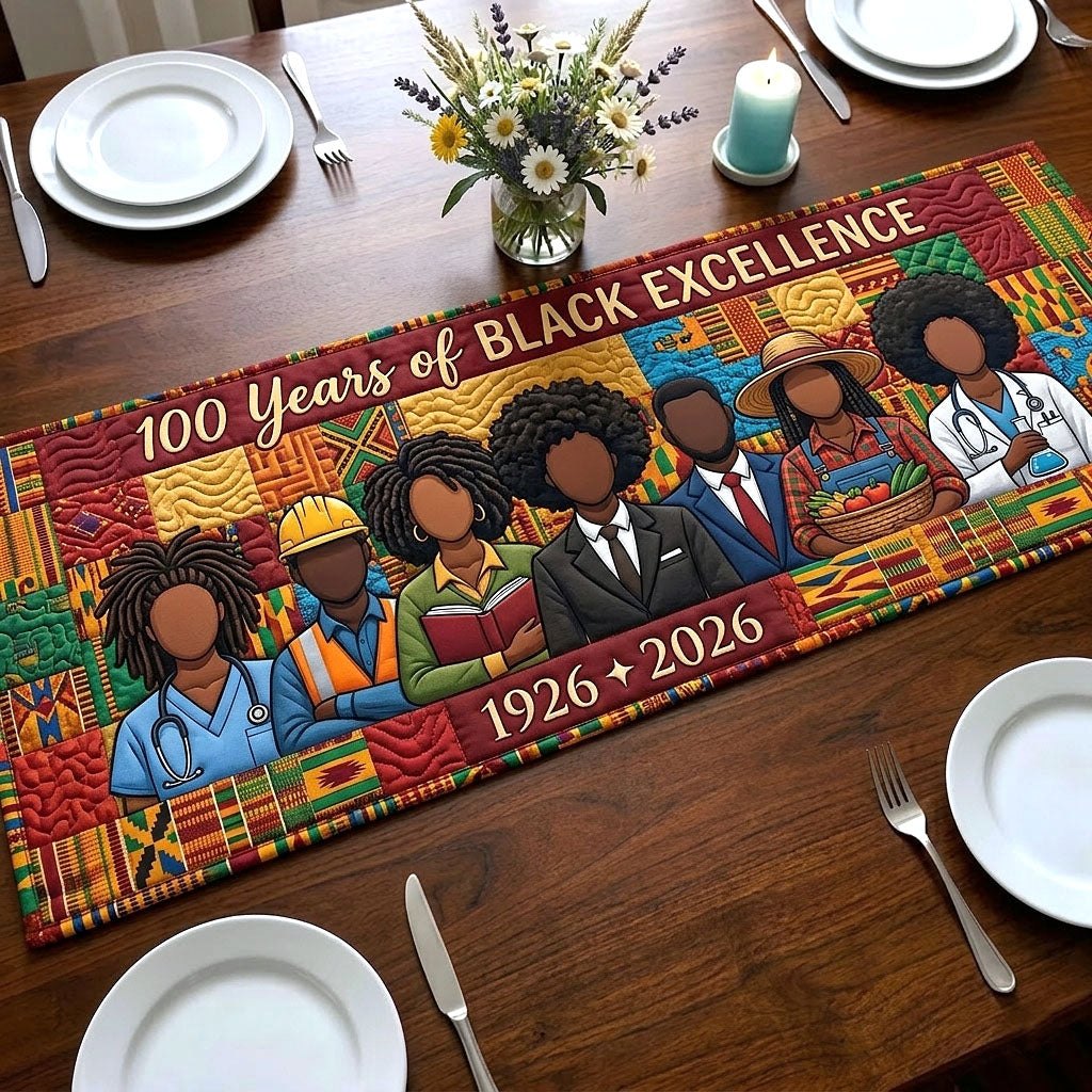 Black Excellence Professionals Panel Table Runner