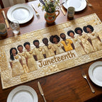 Juneteenth in Cream and Gold Table Runner
