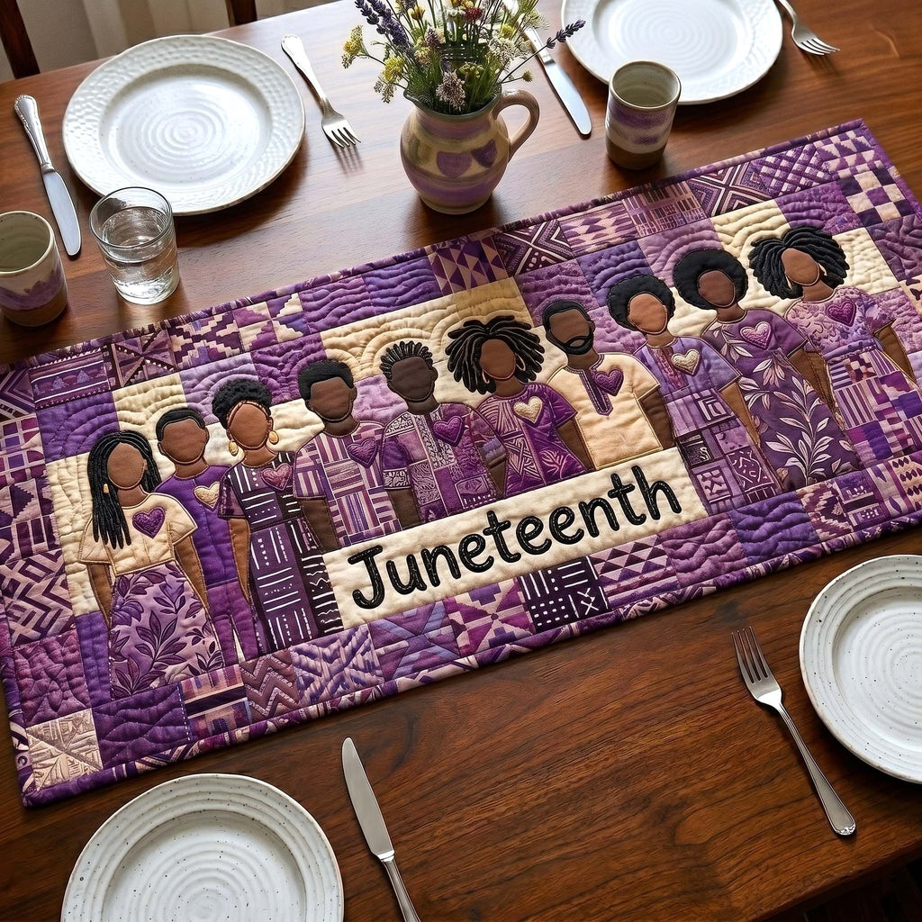Juneteenth on Purple Panel Table Runner