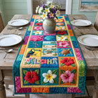 Aloha Blocks with Toucan and Hibiscus Table Runner