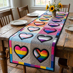 Pride Flag Hearts in Blocks Table Runner
