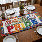 Pride with Rainbow Flowers Table Runner