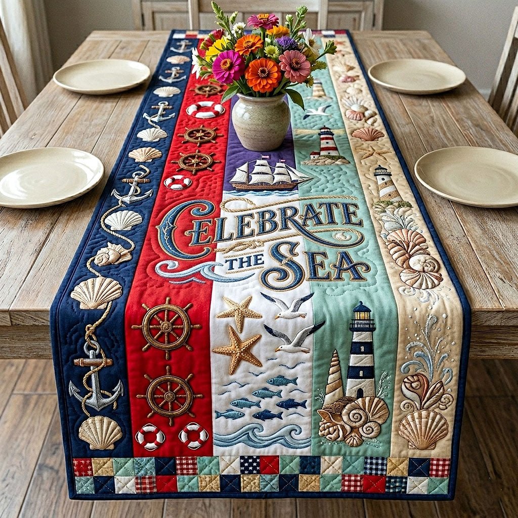 Celebrate the Sea with Shells Table Runner