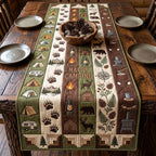 Happy Camping with Bears and Tents Table Runner