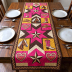 Pink Western Star with Horse Table Runner