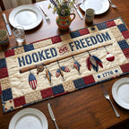 Hooked on Freedom with Fishing Lures Table Runner